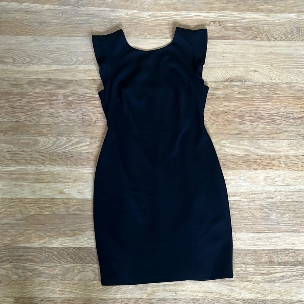 Bailey 44 fitted bodycon square back ponte mini dress, M